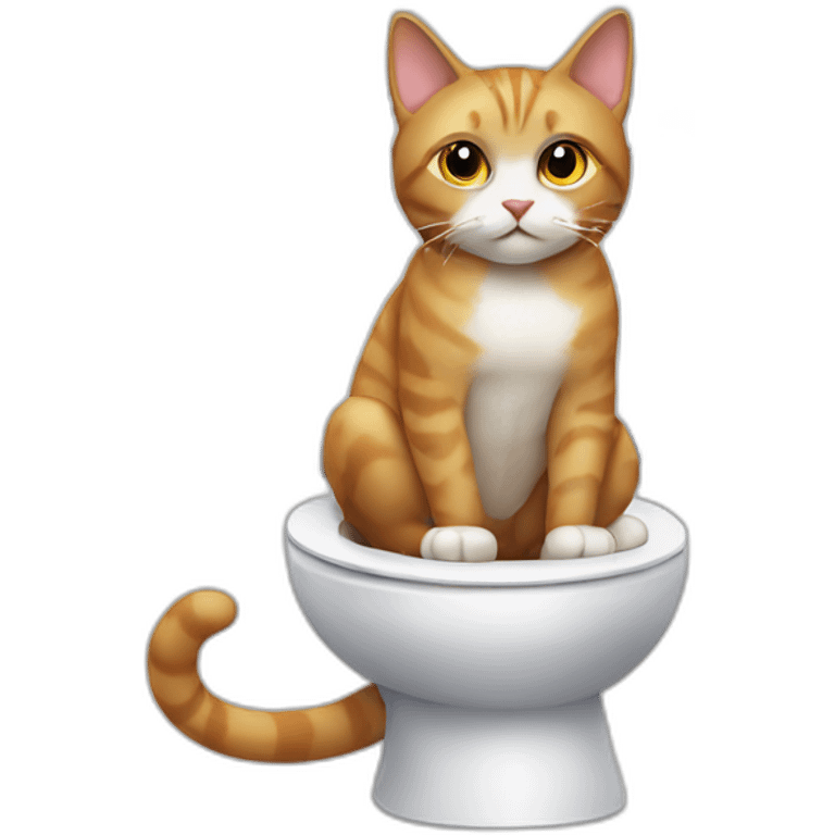 Cat sitting on a toilet emoji