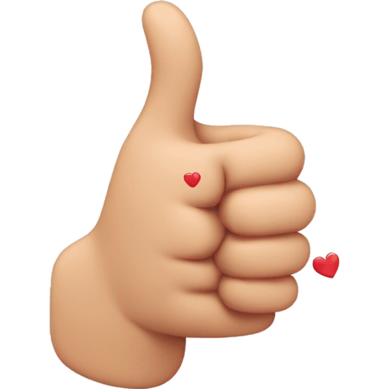 a thumb up with hearts emoji