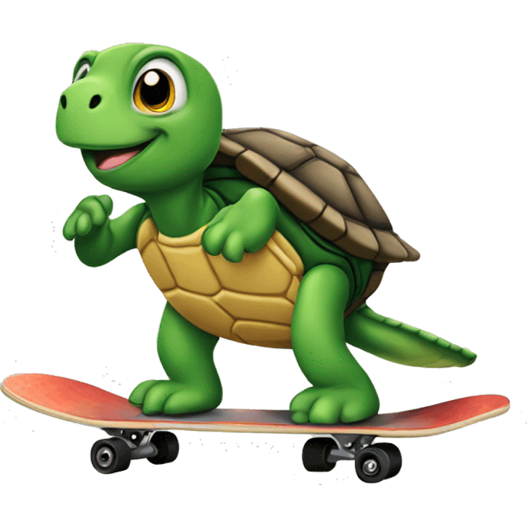 Turtle on skateboard  emoji