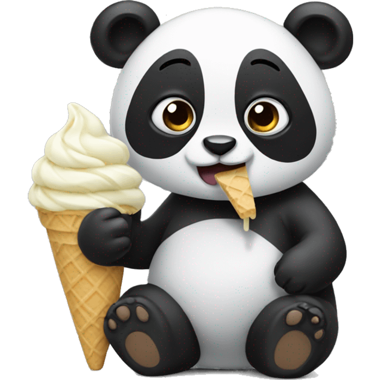 Panda eating ice cream emoji