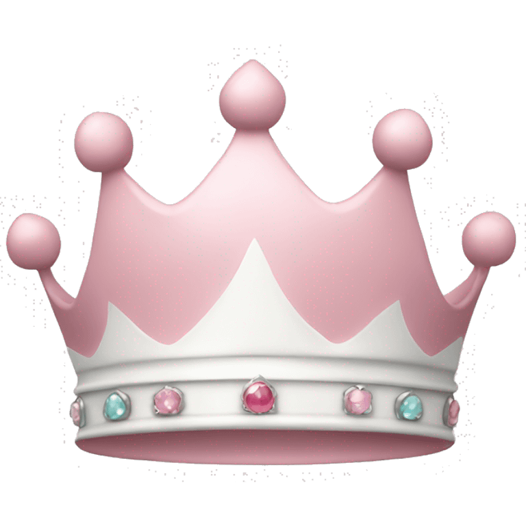 White and pastel pink crown emoji