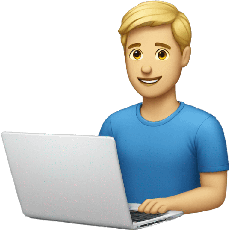 a white man and a laptop emoji