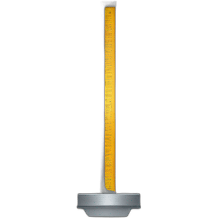 metal measuring device with a flared top and a flared that taper toward a thinner center emoji