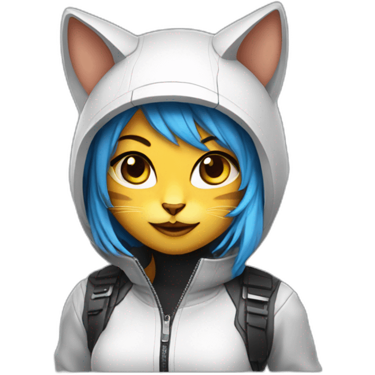 techno cat girl emoji