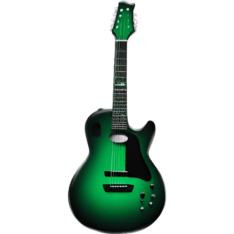 Black and emerald green guitar  emoji