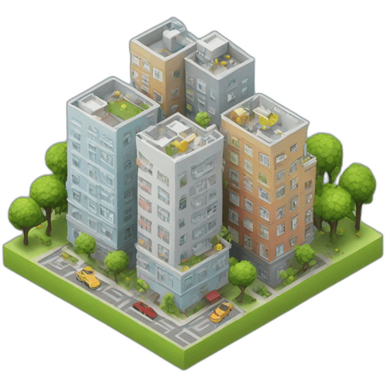 3d-isometric-City-Apartment emoji