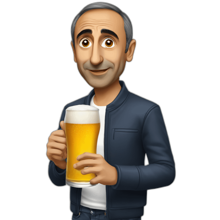 Eric Zemmour with beer emoji