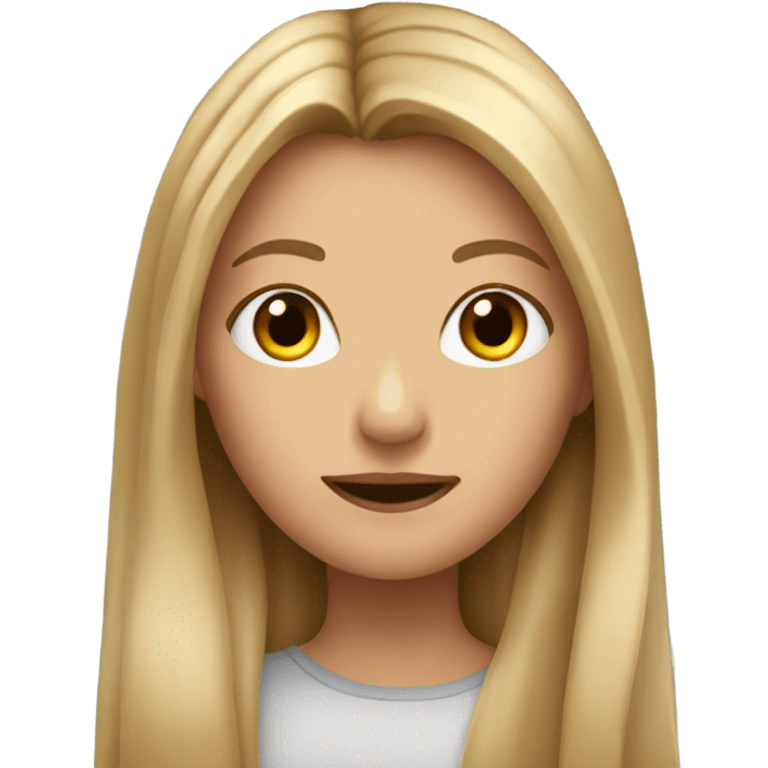 A girl with long dirty blonde hair very long hair emoji