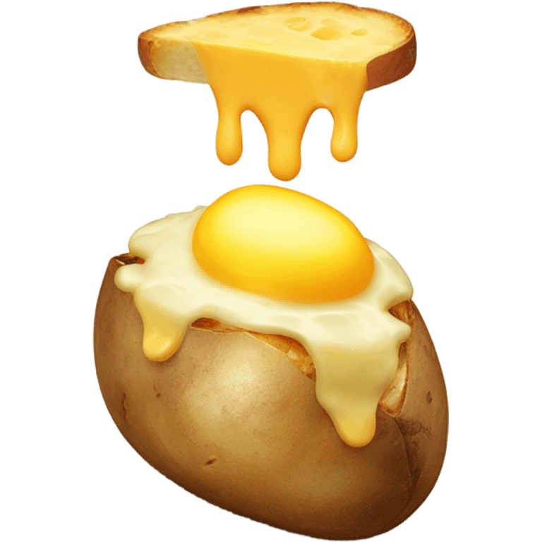 Baked potato with cheese and butter emoji