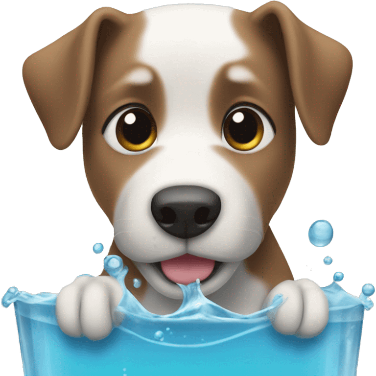 Perro bebiendo agua  emoji