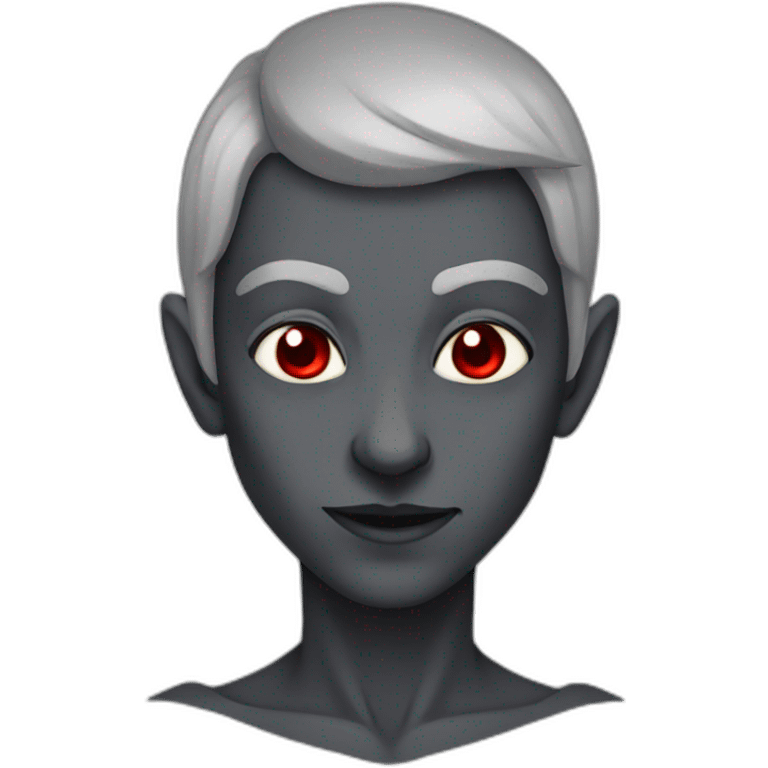 dark elf with gray skin and red eyes emoji