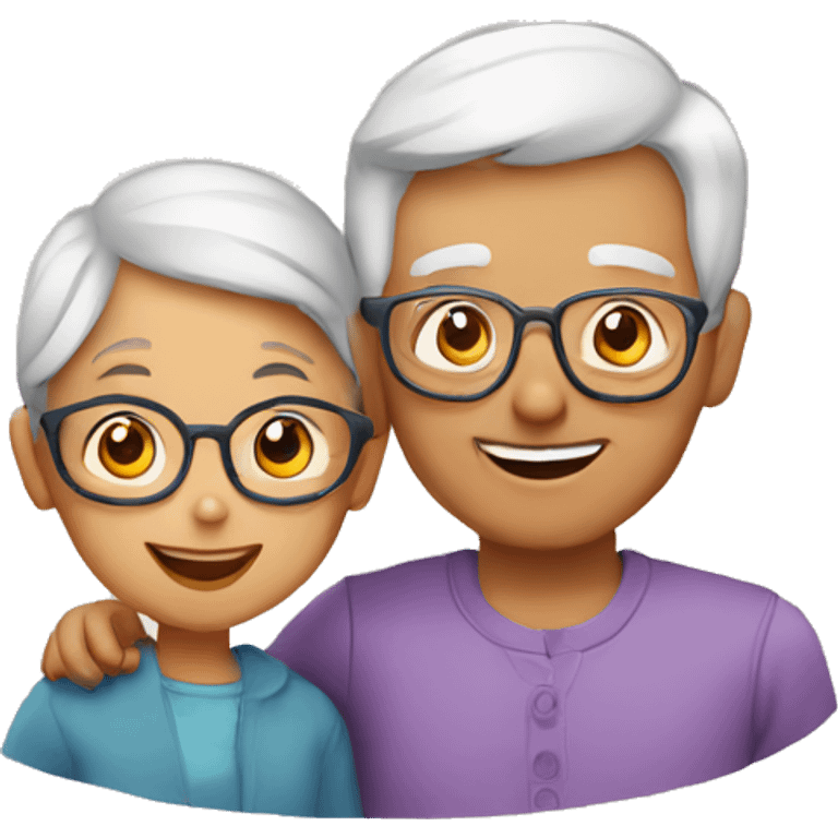 grandparents and grandchild emoji