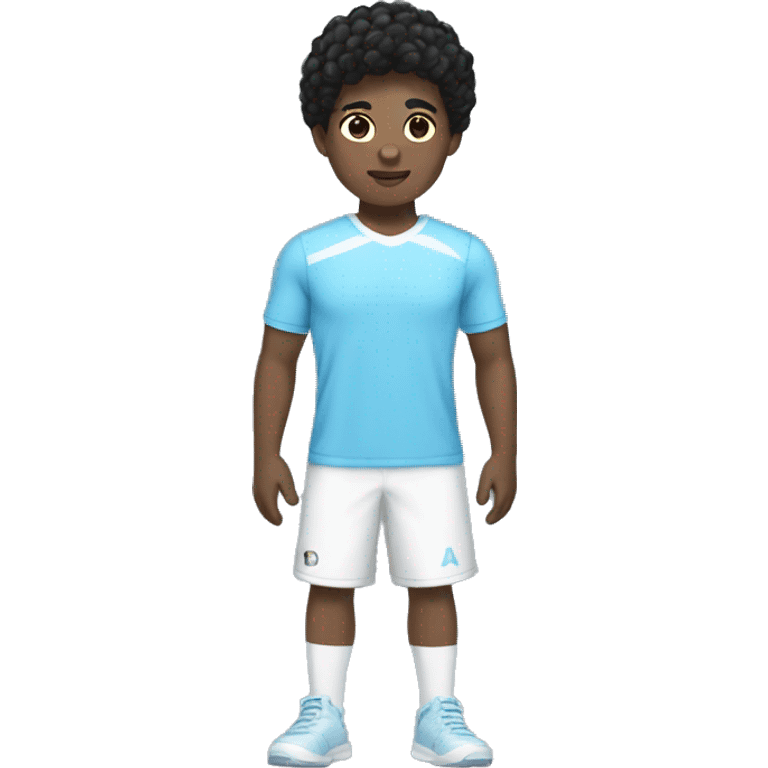 black hair boy with white skin in light blue sportswear emoji