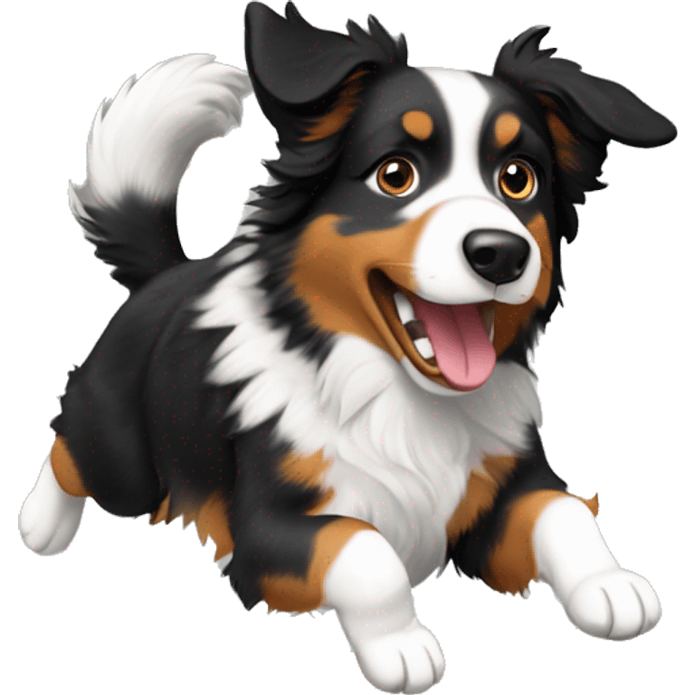 Australian shepherd jumping anvil emoji