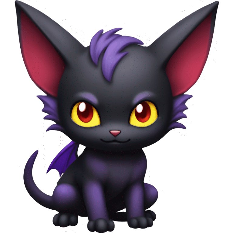 Cool Cute Edgy Dark Black Red Purple Batty Chibi Noibat-Cat-Pokémon-Fakémon-hybrid emoji