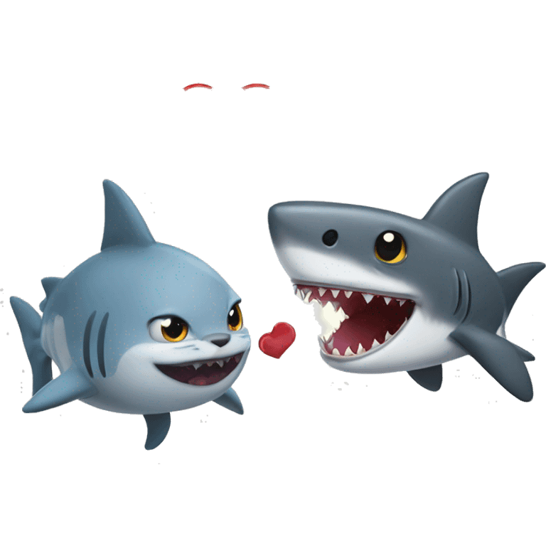 cat and shark in love emoji