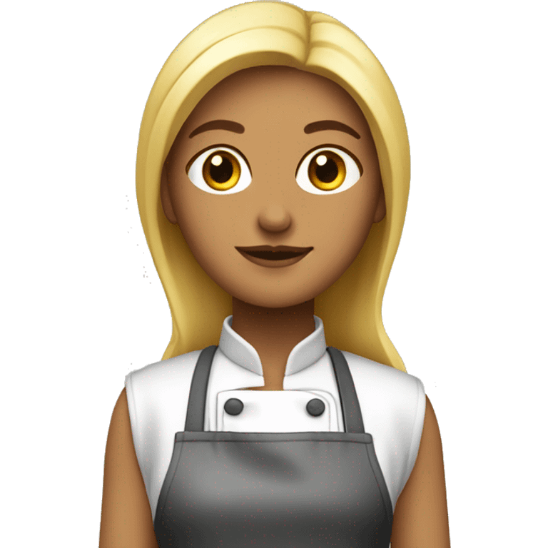 Cocinera rubia PELO LARGO DELANTAR NEGRO emoji