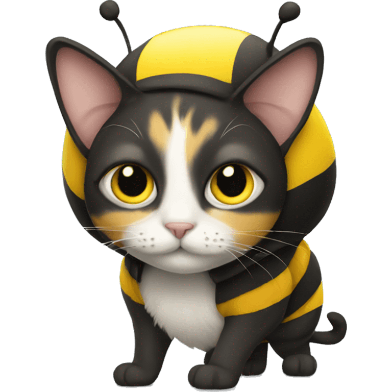 Cat wearing a bumblebee costume emoji