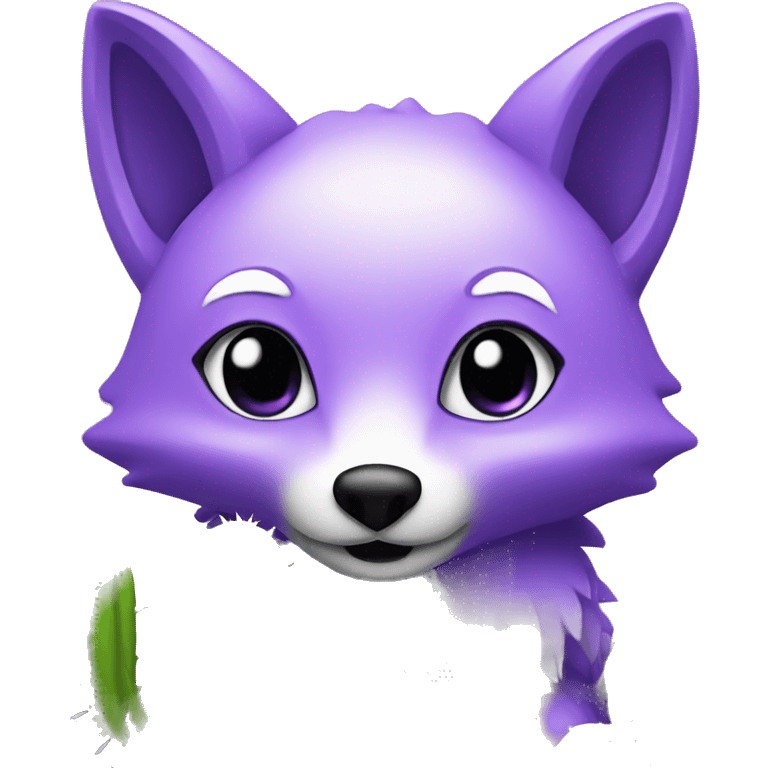 Purple fox with cactus  emoji