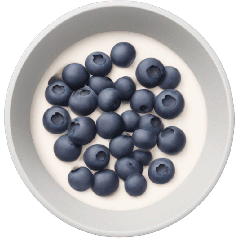 White acai bowl with blueberries , view from top, minimalism  emoji