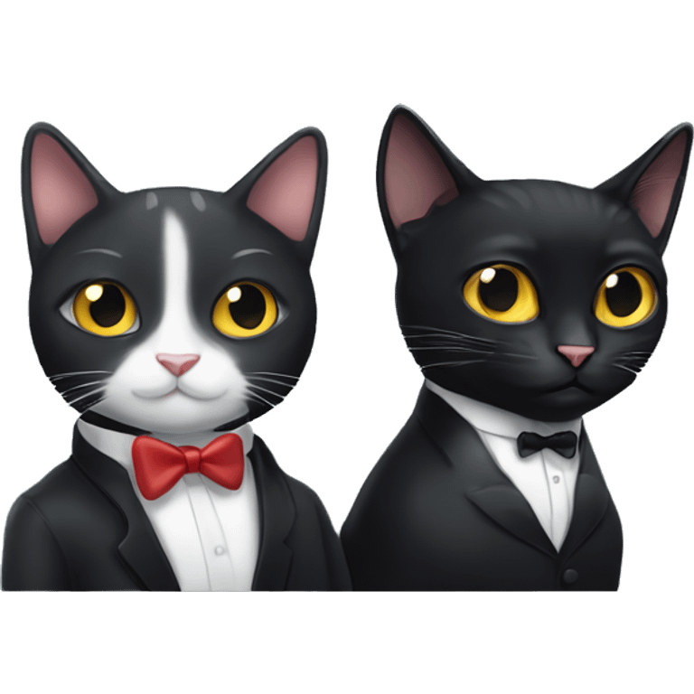 Tuxedo cat and black cat emoji