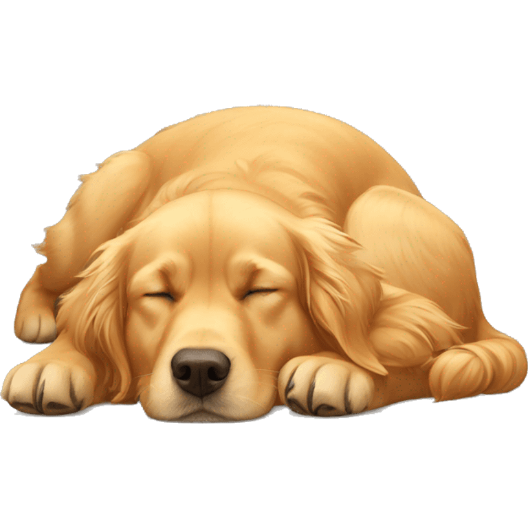 Golden retriever sleeping upright emoji