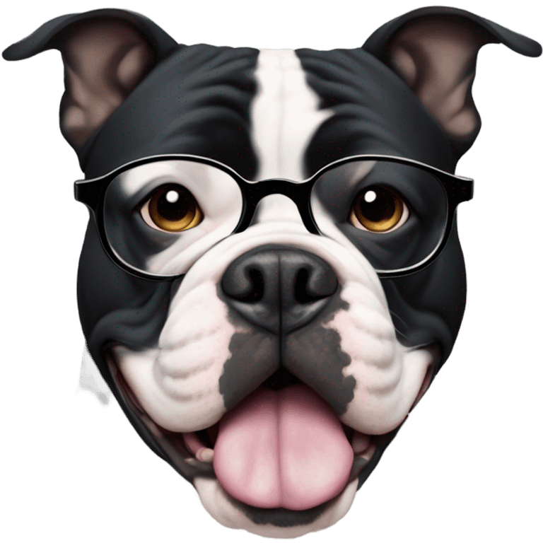 99% Black American Bully with tinted glasses emoji