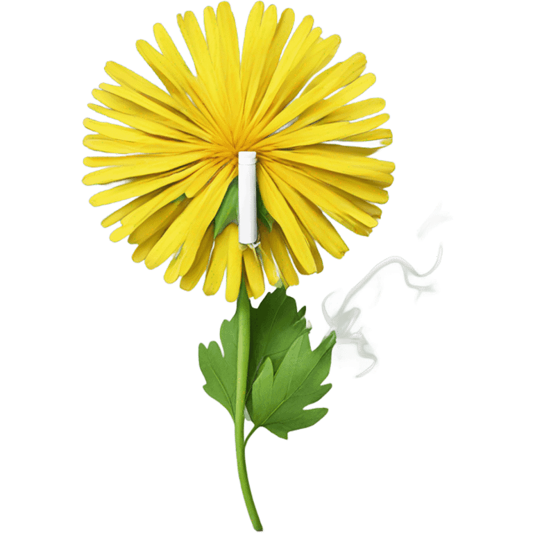 Dandelion with a cigarette emoji