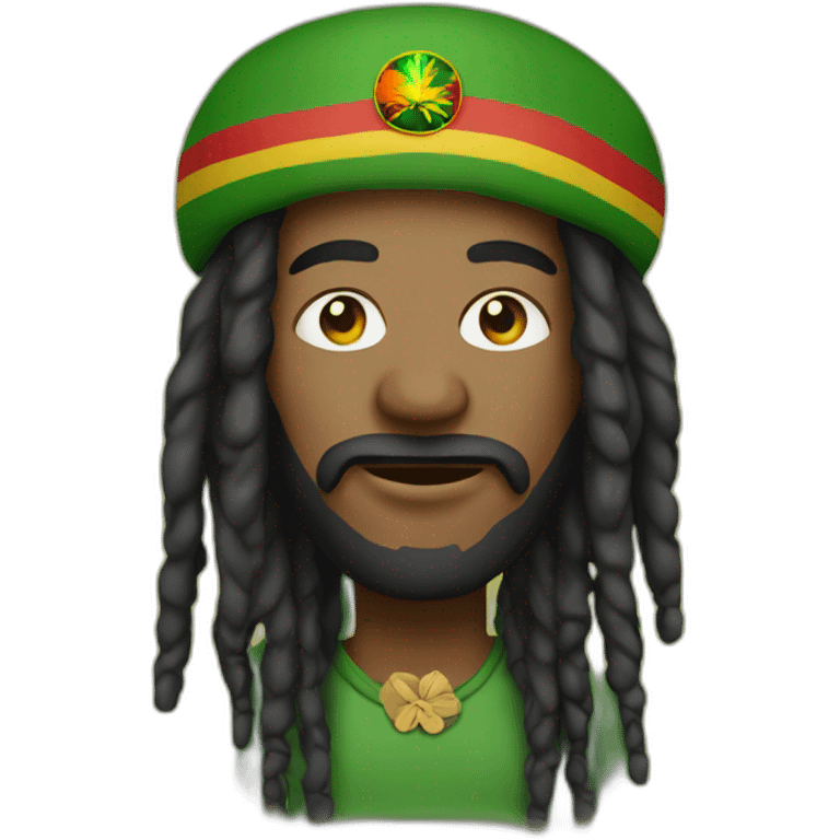 Rasta with canabis bad emoji