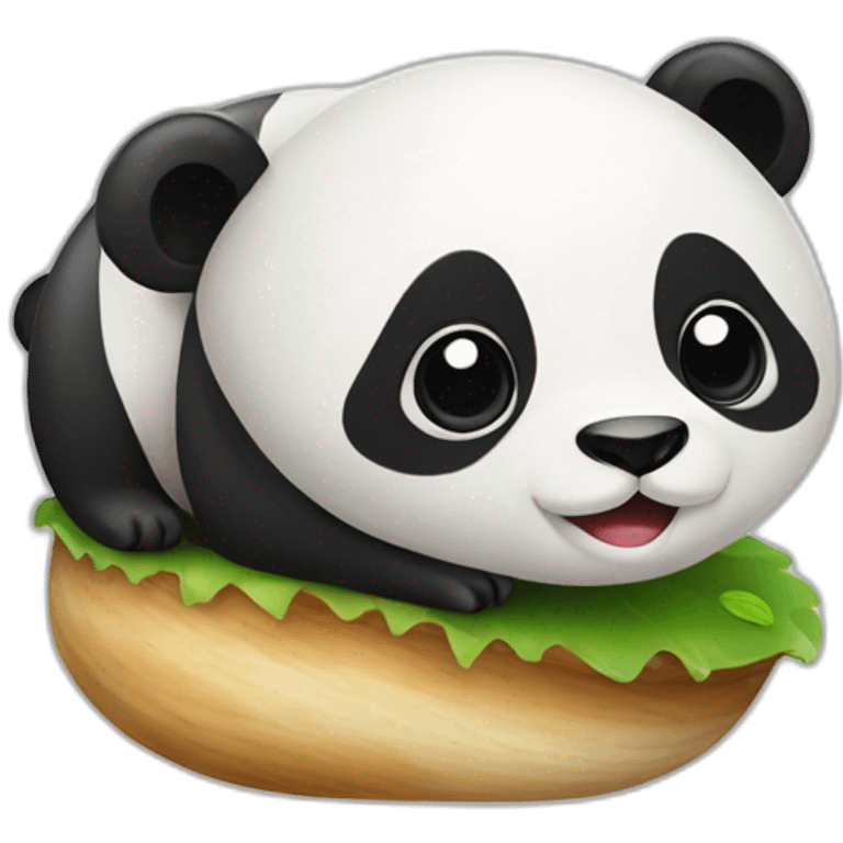 Panda sur escargot emoji