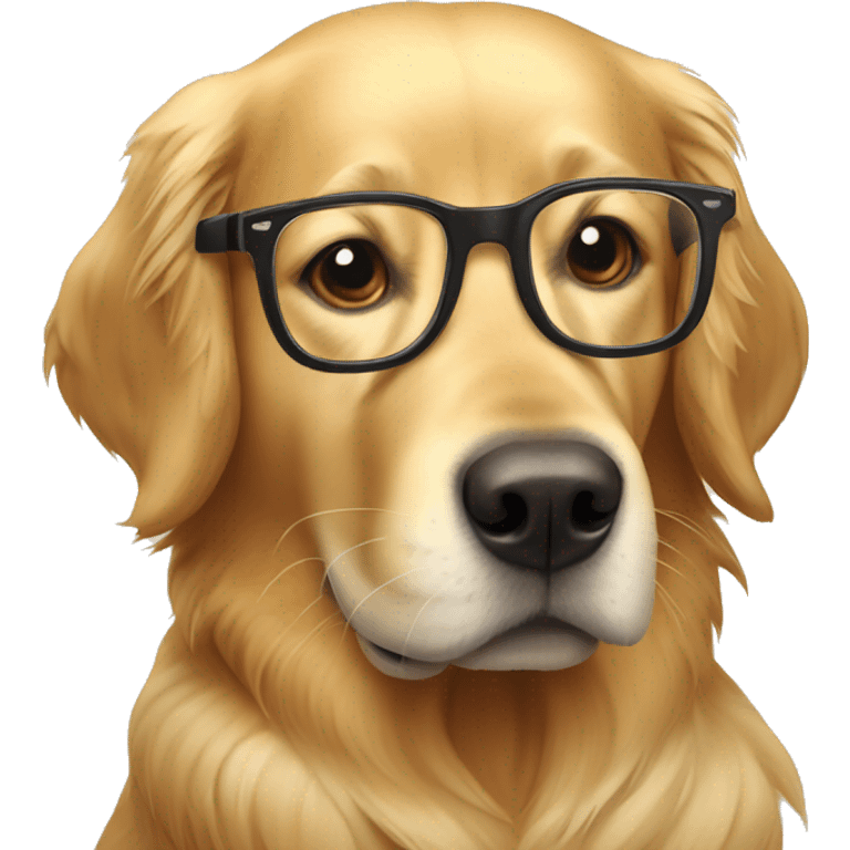 Golden retriever with glasses  emoji