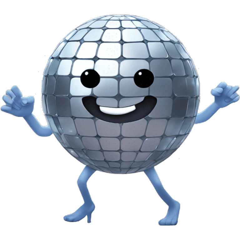 Disco ball with arms and legs emoji