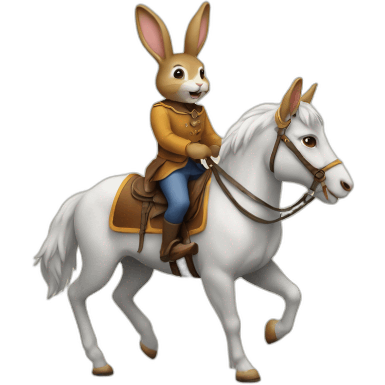 Lapin sur cheval emoji