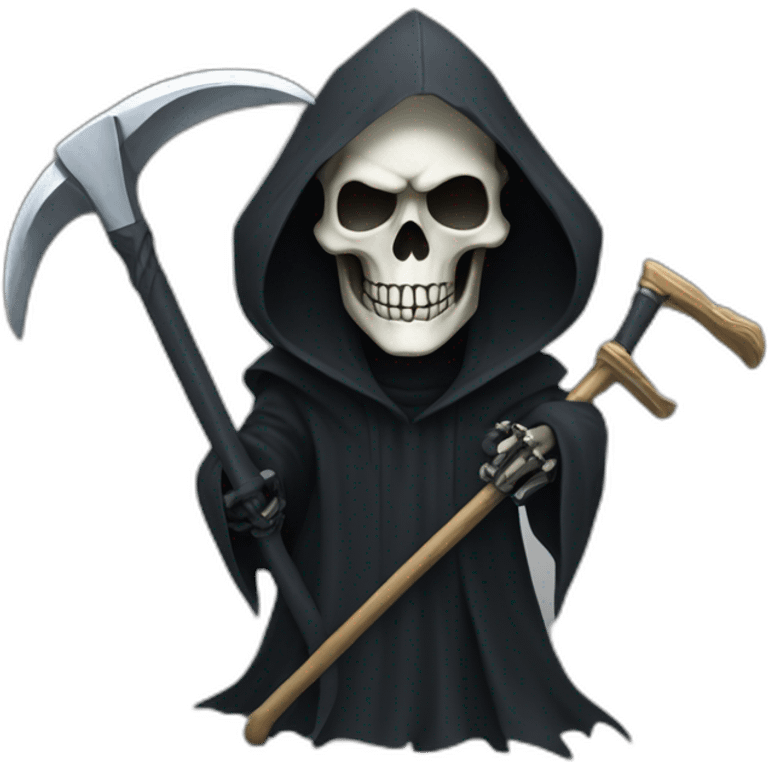 grim reaper with a scythe the blade of which is a keyboard emoji