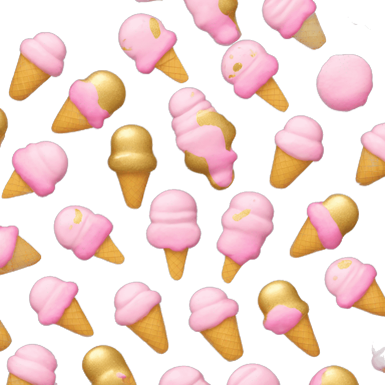 pink and gold icecream emoji