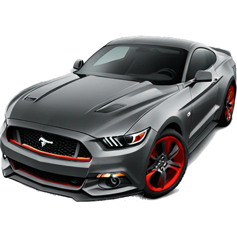 2017 ford mustang dark gray red rims emoji