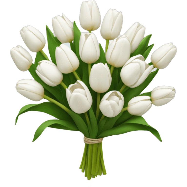 white tulip bouquet  emoji