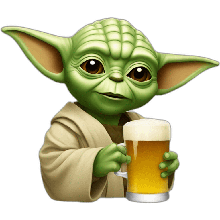 Yoda drink beer emoji