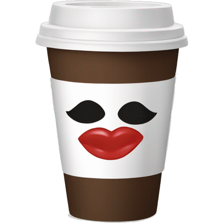 To-go coffee cup with kiss emoji