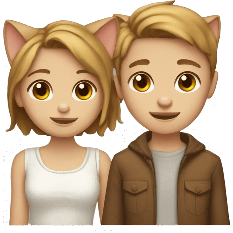 Two ocicats, one girl and one boy, the boy is white and the girl is brown emoji