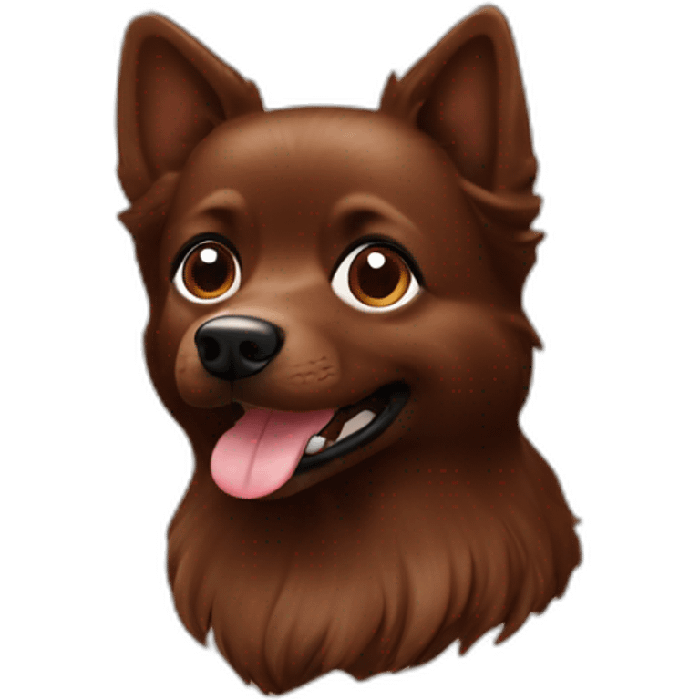 Spitz dog face chocolate brown dog  emoji