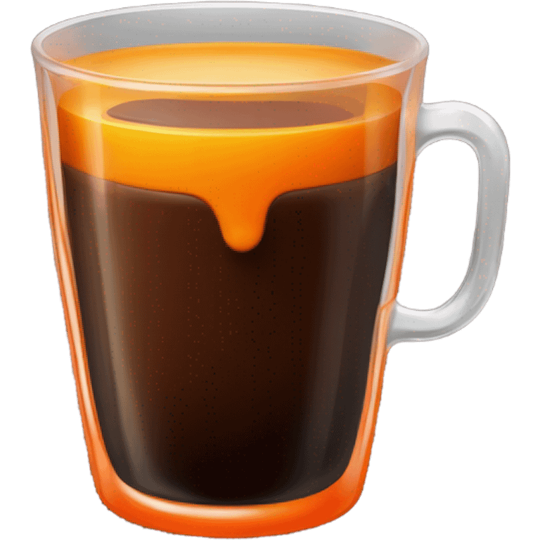 one coffee with orange juice in a glass cup emoji