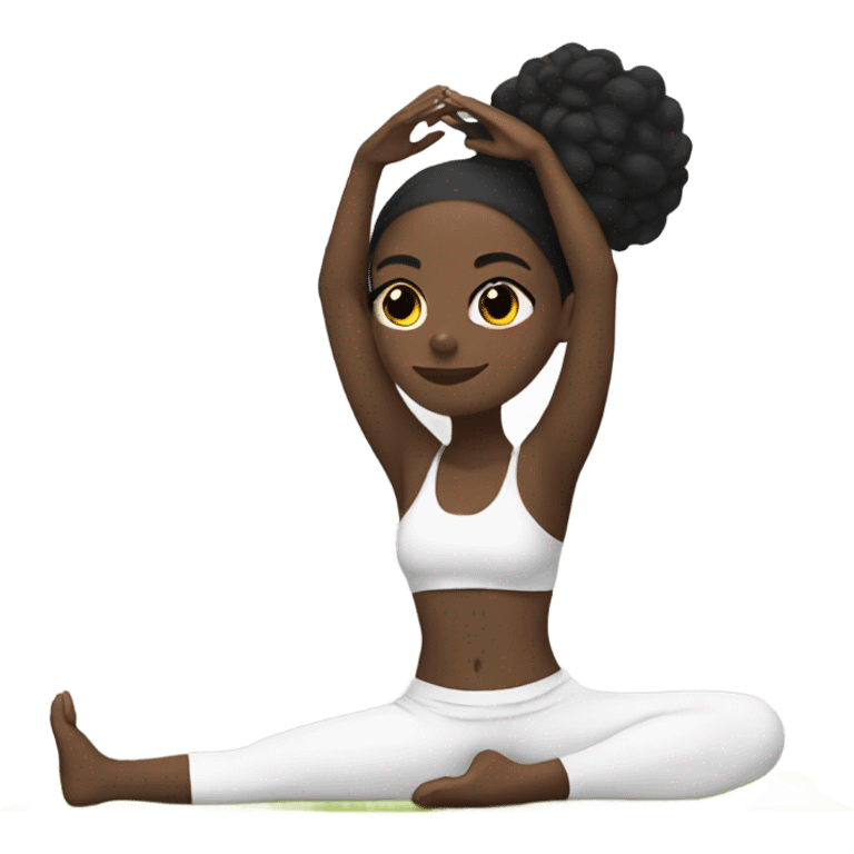 Black girl doing yoga emoji