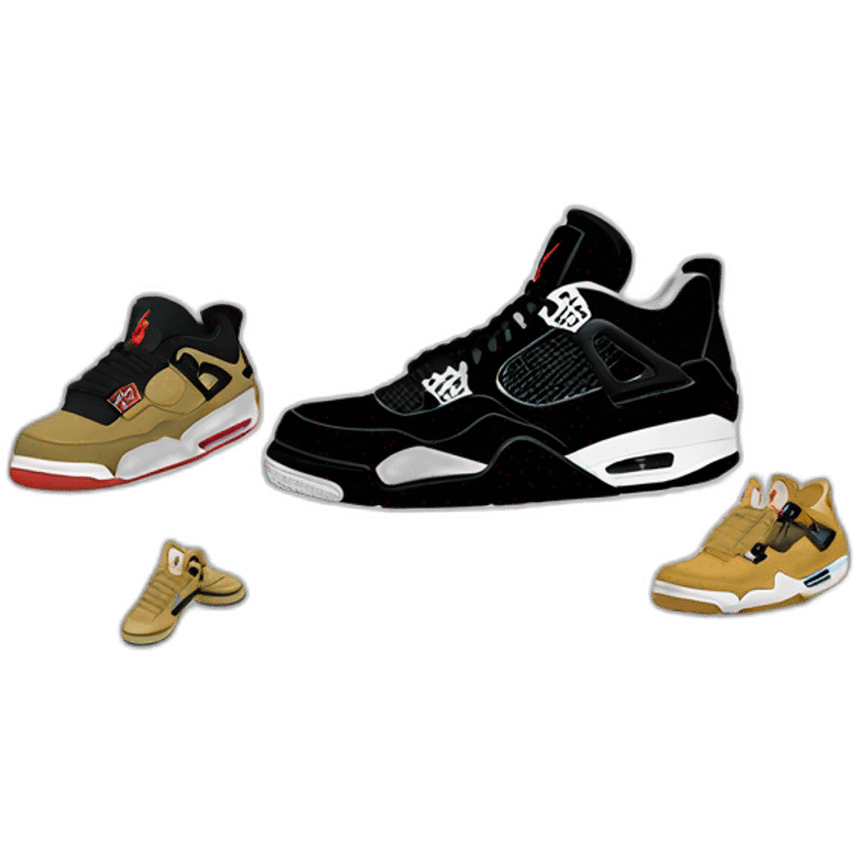 drake with sneakers jordan 4 black cat emoji