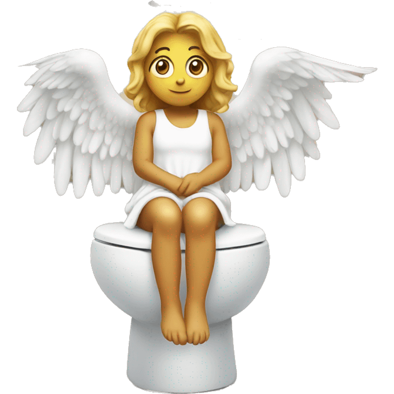 angel on toilet emoji