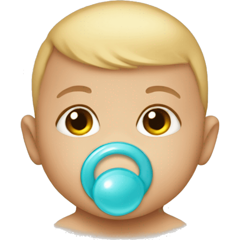 Baby wearing pacifier emoji