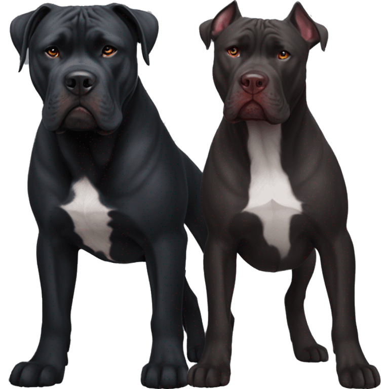 Cane corso black and pitbull red mode emoji