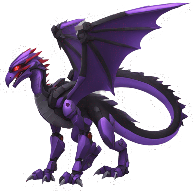  Cool Edgy Black Purple Red Digimon-Fakemon-Raptor-Dragon-Mecha full body emoji