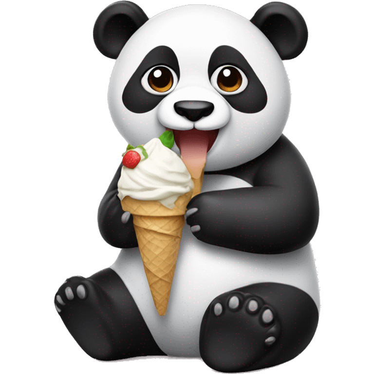 Panda eating ice cream emoji