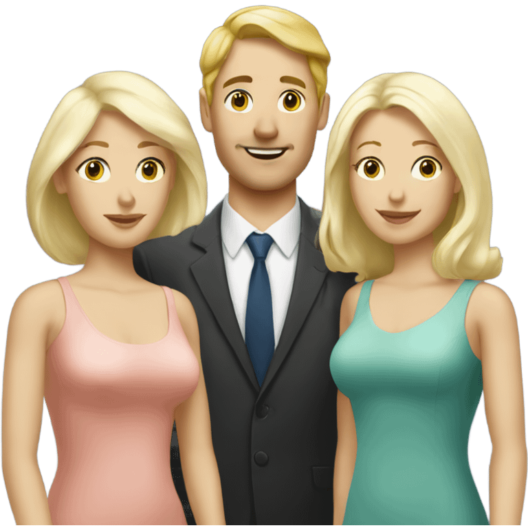 White man with two white blonde wives emoji